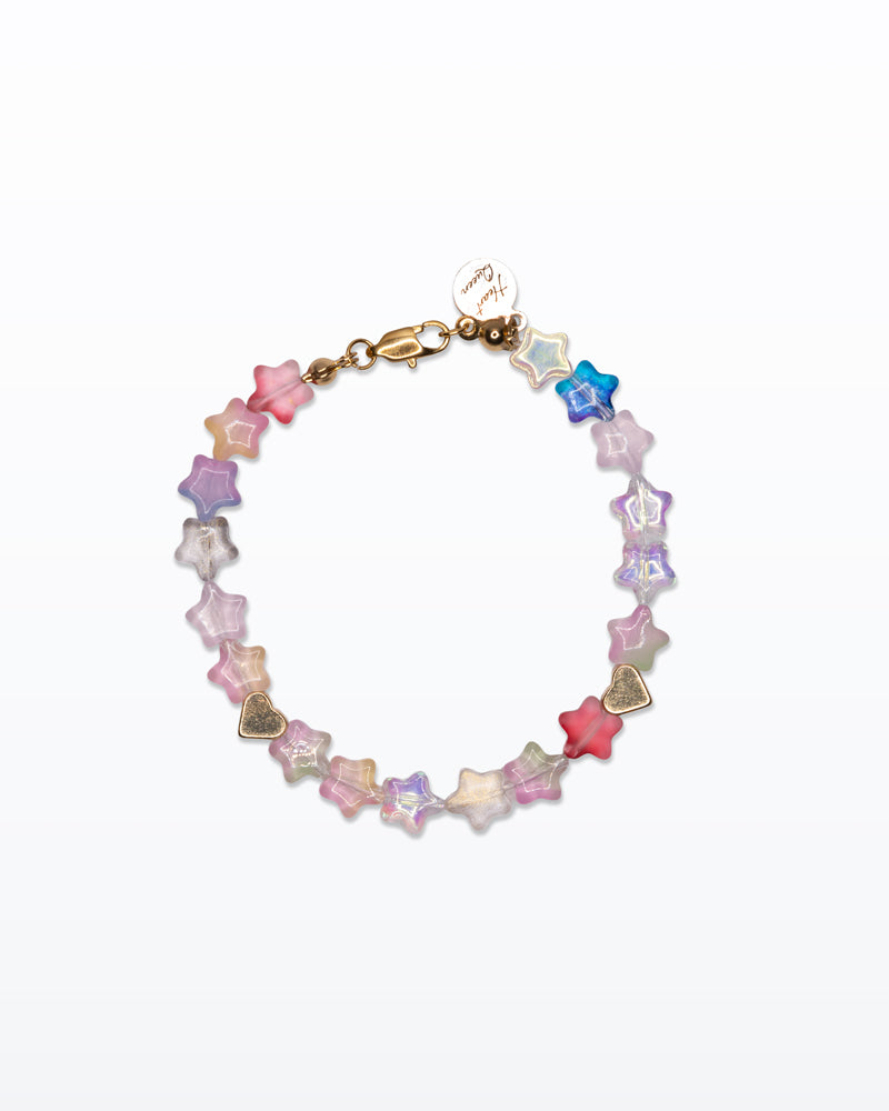 Esplosione di Stelle – Bracciale con stelle e cuori dorati